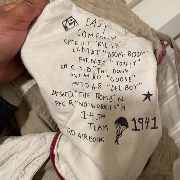 Ezra Fitch Mens Cargo Shorts 34 Beige Paratrooper Military Distressed Airborne - Picture 3 of 16